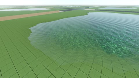Pool preset at a shoreline