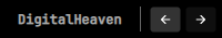 DigitalHeaven logo, back/forward arrows